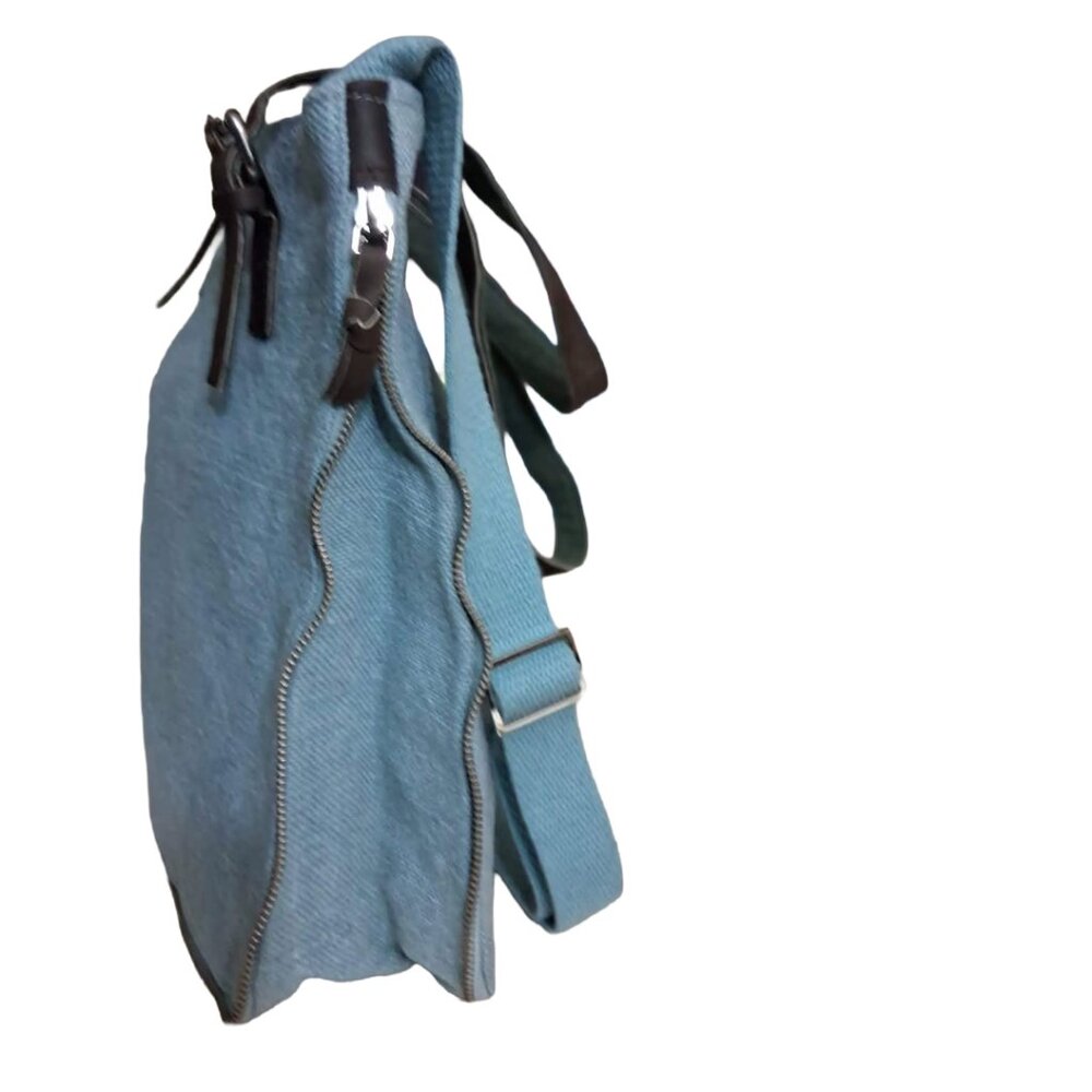 Convertible Blue Canvas Tote Bag - Picture 2 of 4